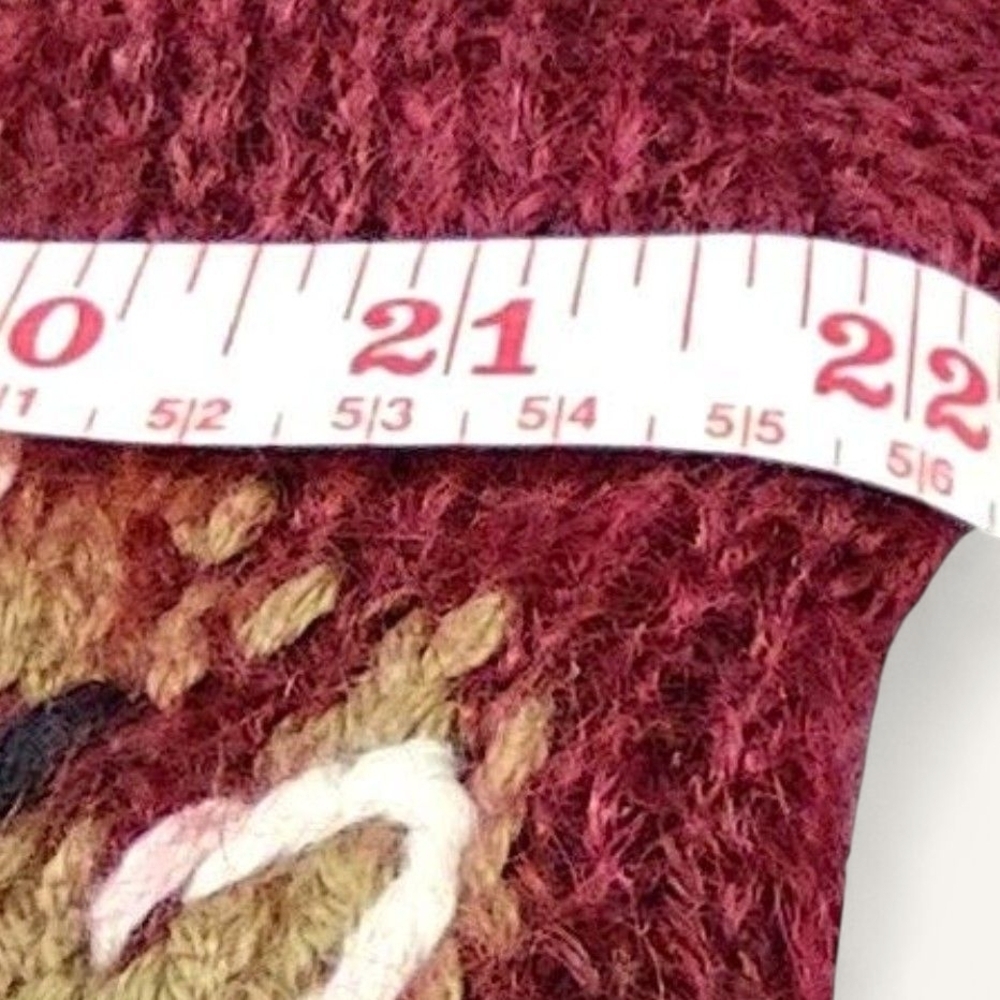 Vintage 90s Y2K Harvest Thanksgiving Burgundy Wool Blend Cardigan Casual Corner - Picture 9 of 12